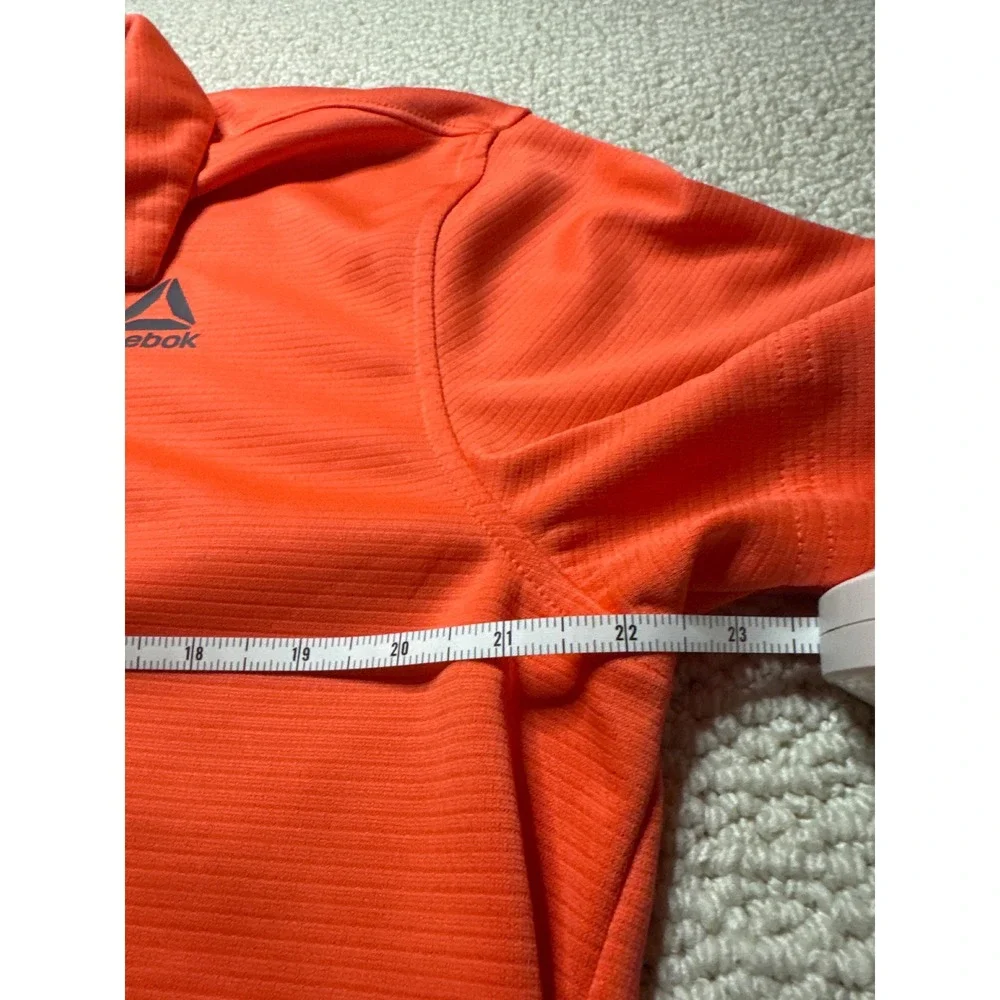 Reebok‎ Performance Polo Shirt Orange Mens L Short Sleeve Textured Golf Active